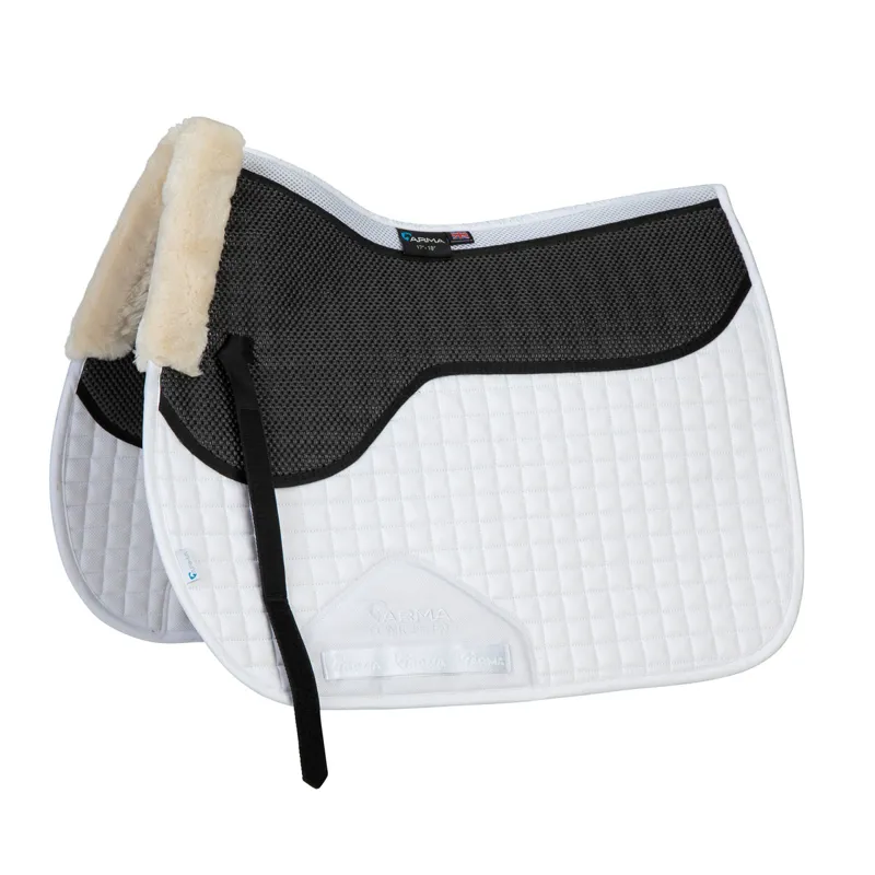 ARMA Soft Grip Dressage Saddlecloth - White-1
