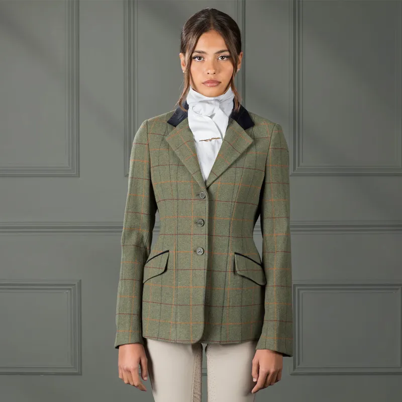 Aubrion Saratoga Womens Tweed Show Jacket - Red/Yellow/Blue-1