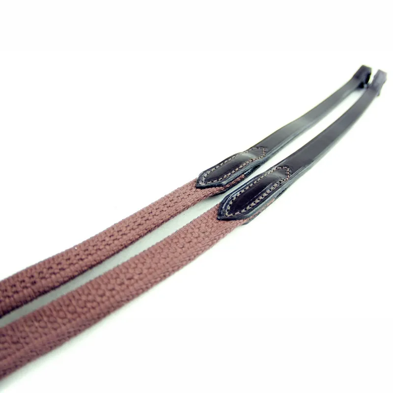 Dever Ascot Webb Continental Reins - Brown-2