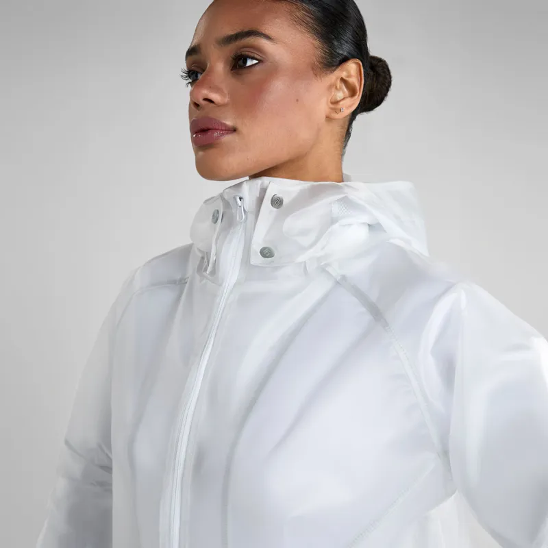 Aztec Diamond Mesh Womens Rain Jacket - White-3