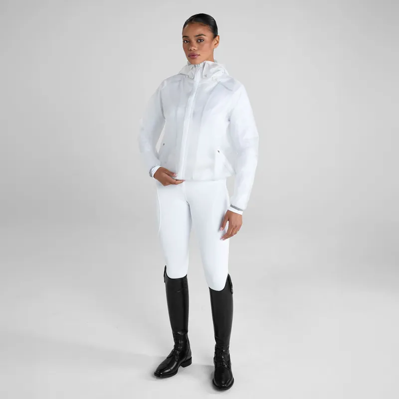Aztec Diamond Mesh Womens Rain Jacket - White-4