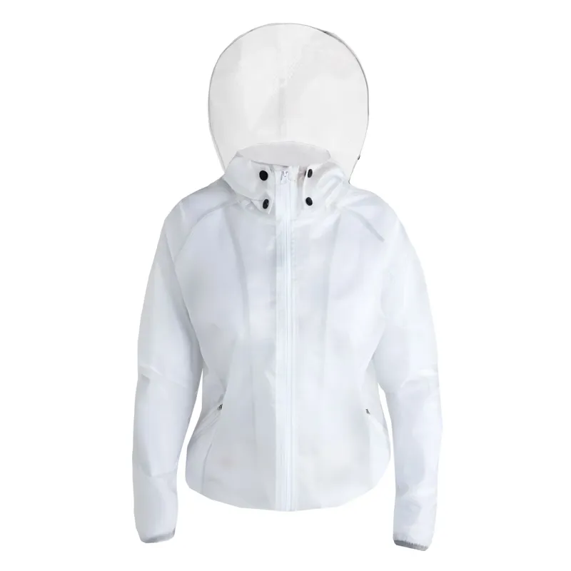 Aztec Diamond Mesh Womens Rain Jacket - White-5