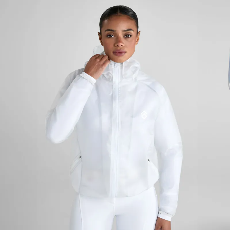 Aztec Diamond Mesh Womens Rain Jacket - White-6