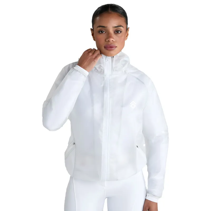 Aztec Diamond Mesh Womens Rain Jacket - White