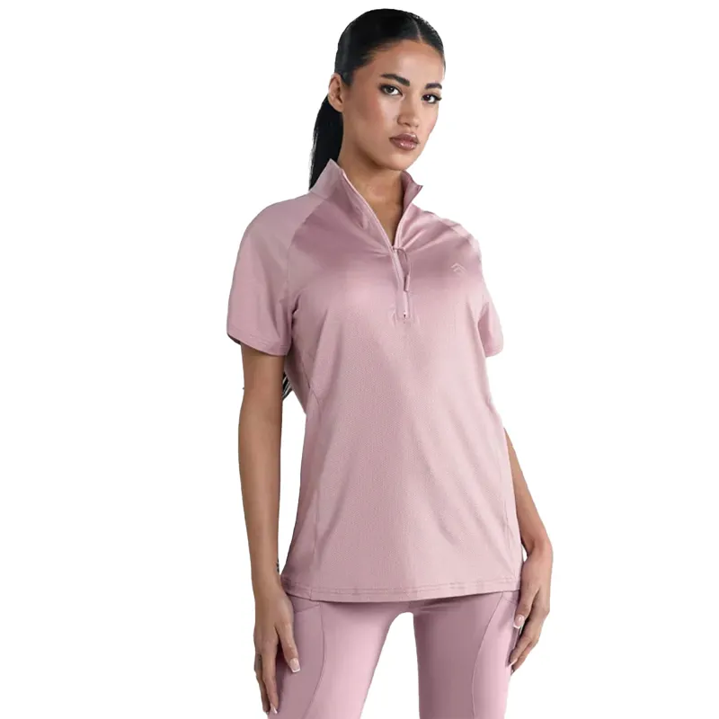 Aztec Diamond Ventilated Women's Short Sleeve Shirt - Pink