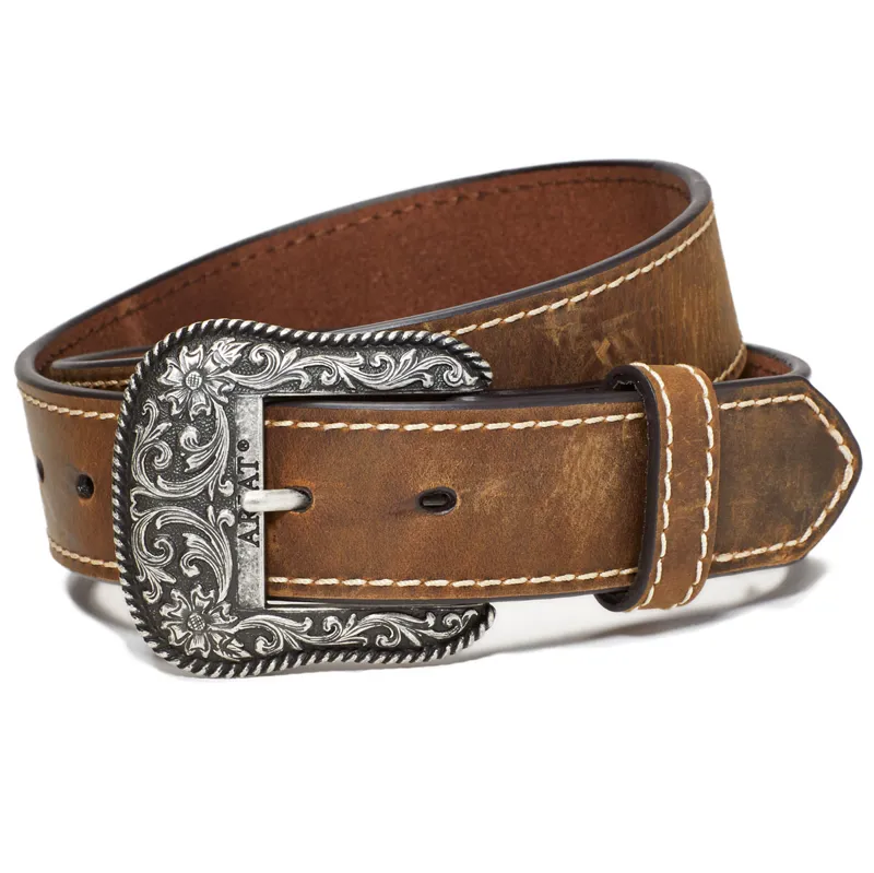 Ariat Accent Stitch Womens Leather Belt - Brown