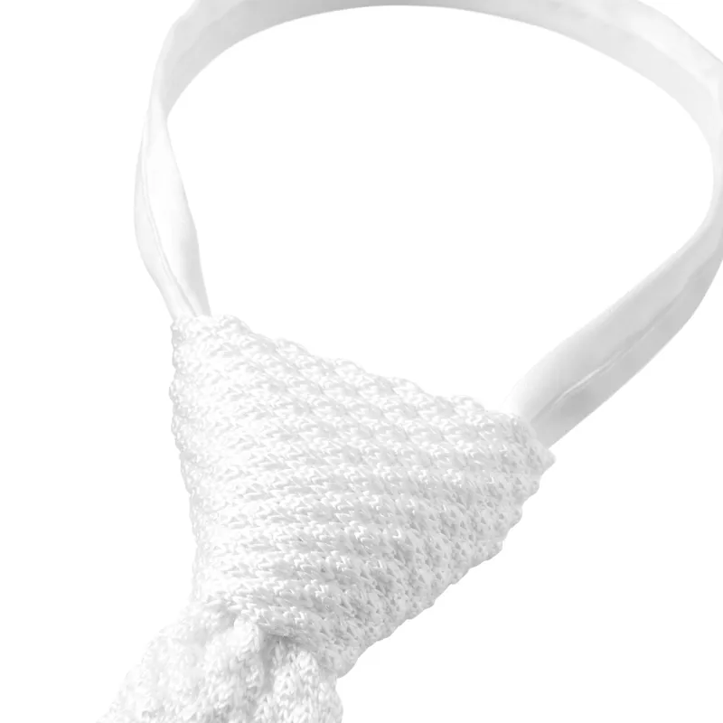 Tommy Hilfiger Adam Mens Knit Tie - Optic White-3