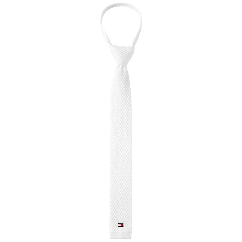 Tommy Hilfiger Adam Mens Knit Tie - Optic White