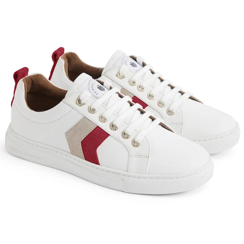 Fairfax and Favor Alexandra Trainers - White/Cherry/Stone