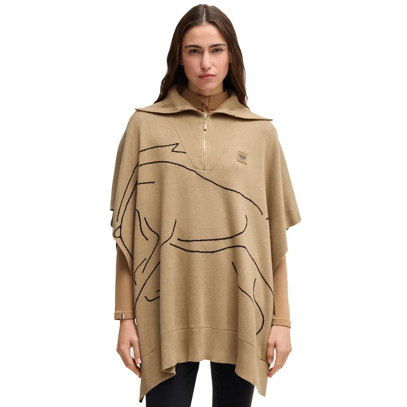 BOSS Equestrian Alisha Womens Knitwear Cape - Camel