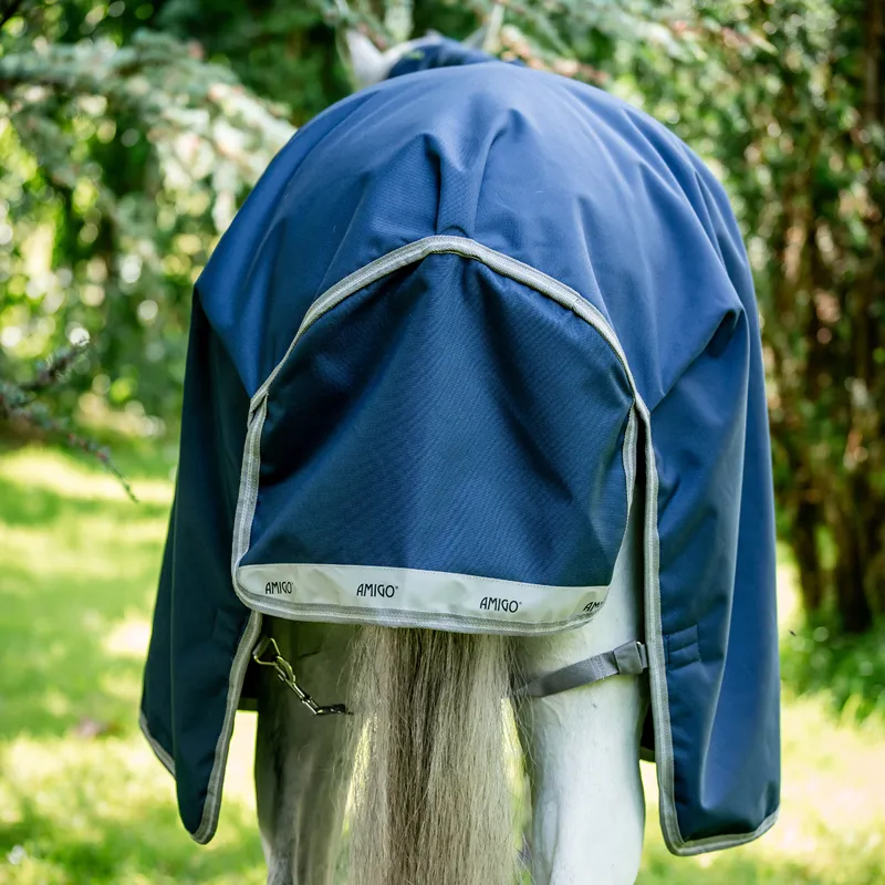 Amigo Bravo 12 Original 50g Turnout Rug - Navy/Titanium Grey/Silver-4