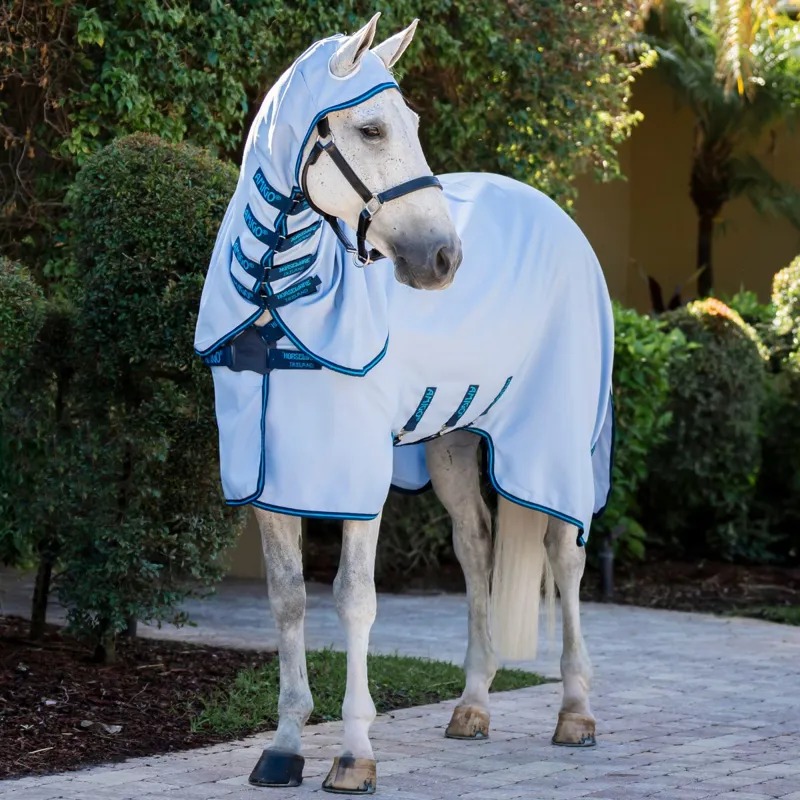 Amigo Ripstop Hoody Fly Rug - Azure Blue/Navy/Electric Blue