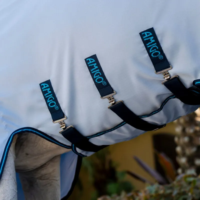 Amigo Ripstop Hoody Fly Rug - Azure Blue/Navy/Electric Blue-1