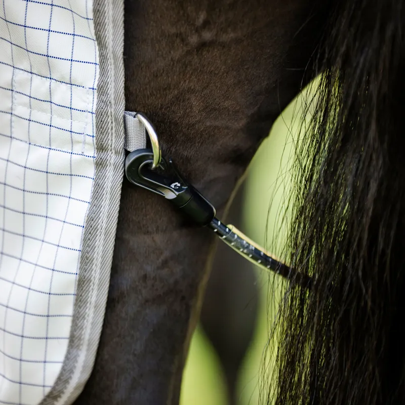 Amigo Summer Sheet Plus Fly Turnout Rug - Navy Check/Titanium/Silver-2