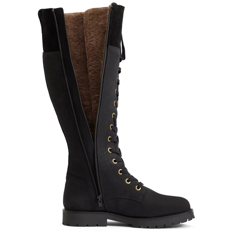 Fairfax and Favor Anglesey Ladies Knee High Combat Boots - Black -2