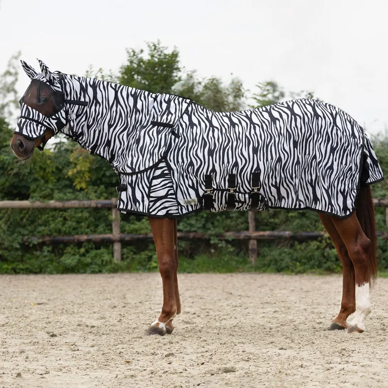 QHP Anti-Fly Rug with Detachable Neck and Mask - Black