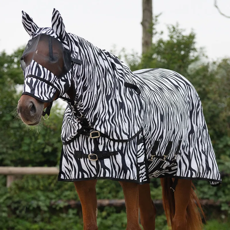 QHP Anti-Fly Rug with Detachable Neck and Mask - Black-1