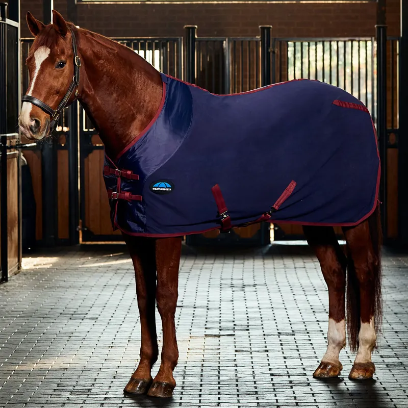 WeatherBeeta AntiStatic Fleece Standard Neck Cooler Rug - Navy/Burgundy