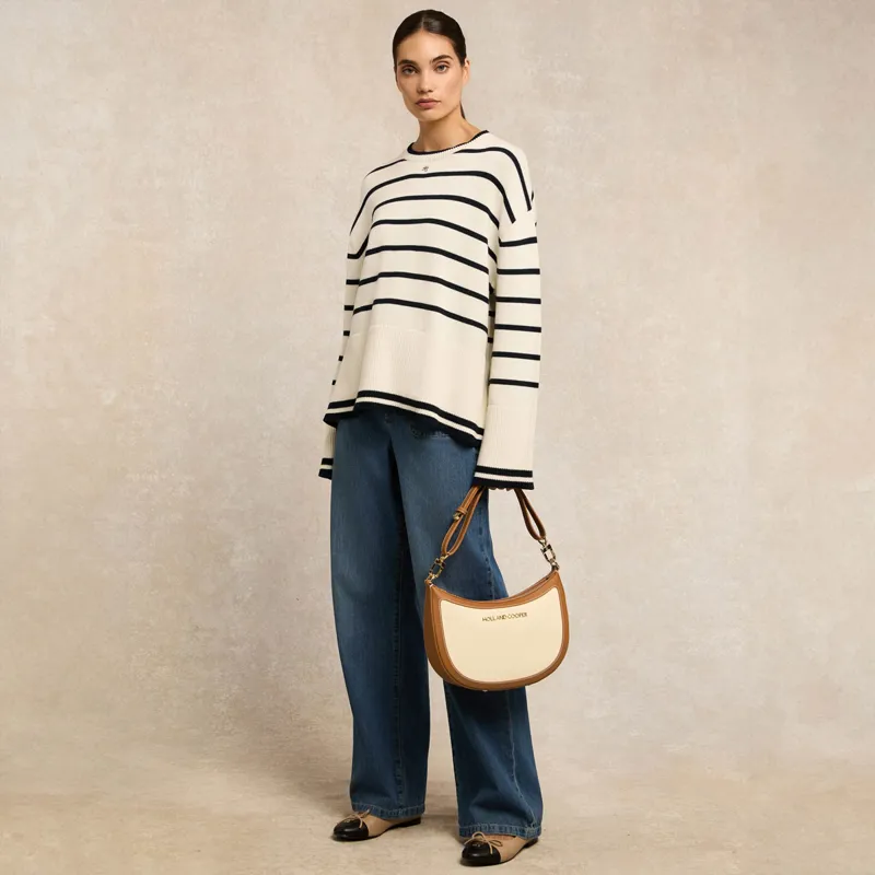 Holland Cooper Antonia Knit Ladies Jumper - Natural Stripe-4