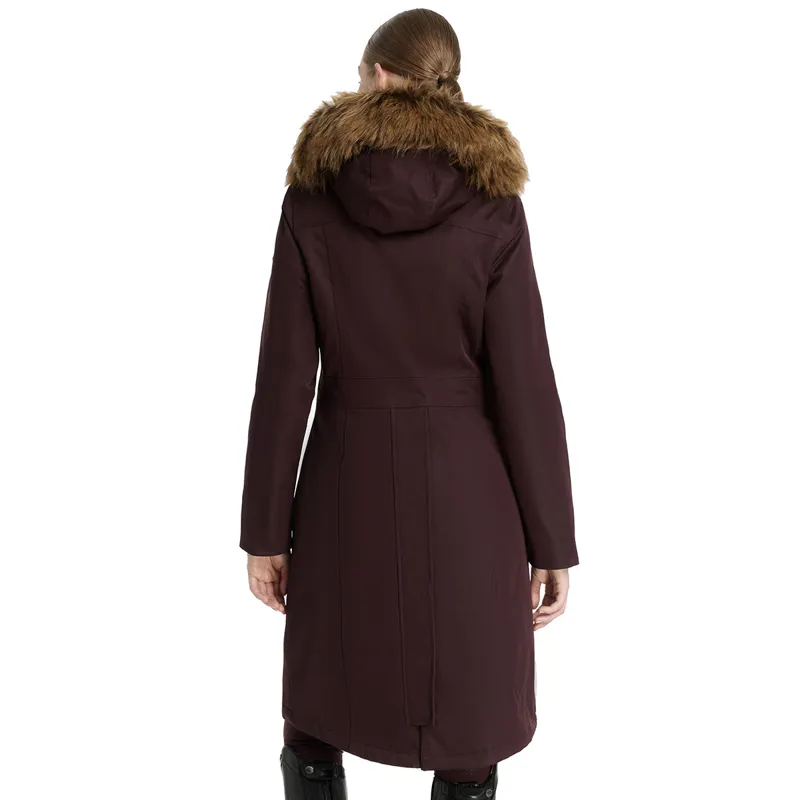 LeMieux Anya Ladies Long Waterproof Riding Coat - Damson-4