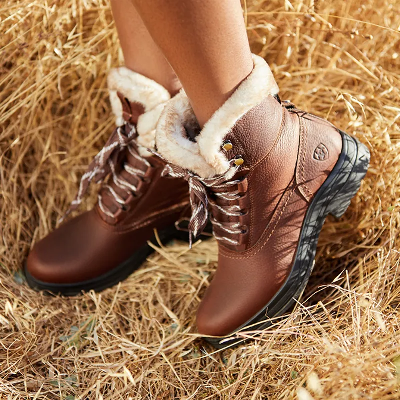 Ariat Harper Sherpa Womens Waterproof Short Country Boots - Dark Brown-1