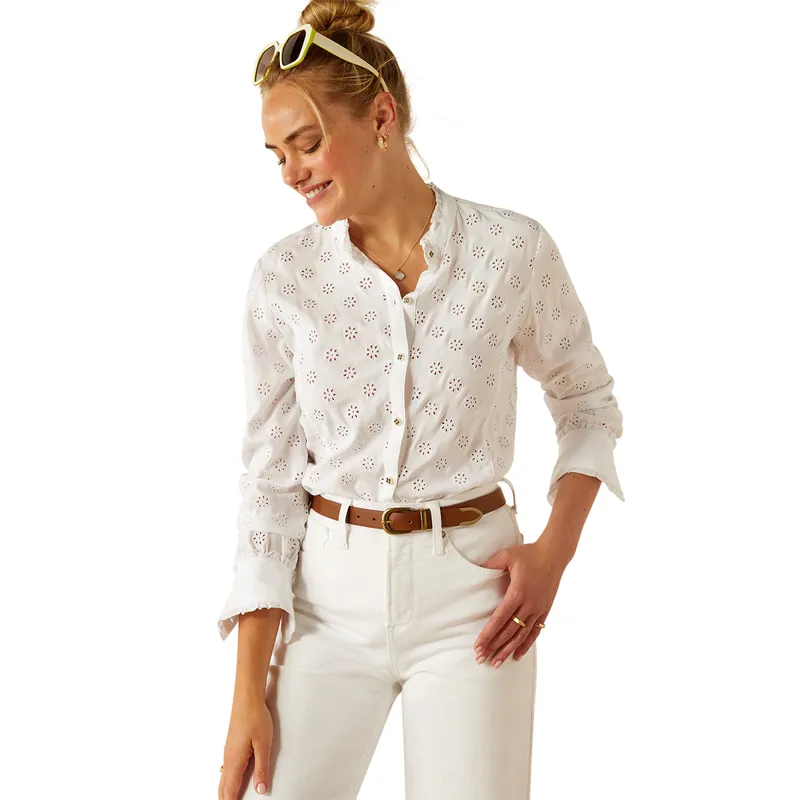 Ariat Country Clarion Ladies Blouse - White Eyelet - XS