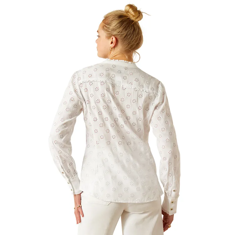 Ariat Country Clarion Ladies Blouse - White Eyelet - XS-1