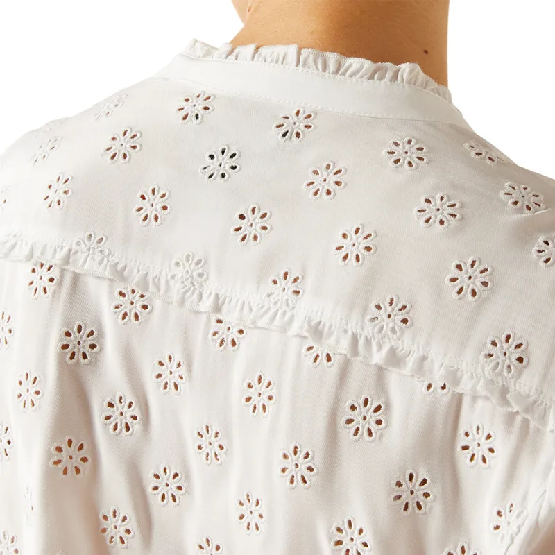 Ariat Country Clarion Ladies Blouse - White Eyelet - XS-3
