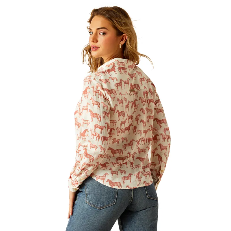 Ariat Country Rudford Ladies Shirt - Blushing Horse - XS-1