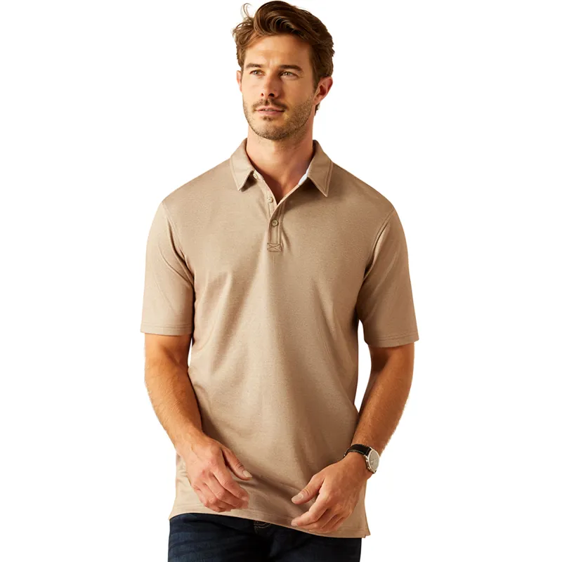 Ariat Country Shaldon Mens Polo Shirt - Silken Brown Heather