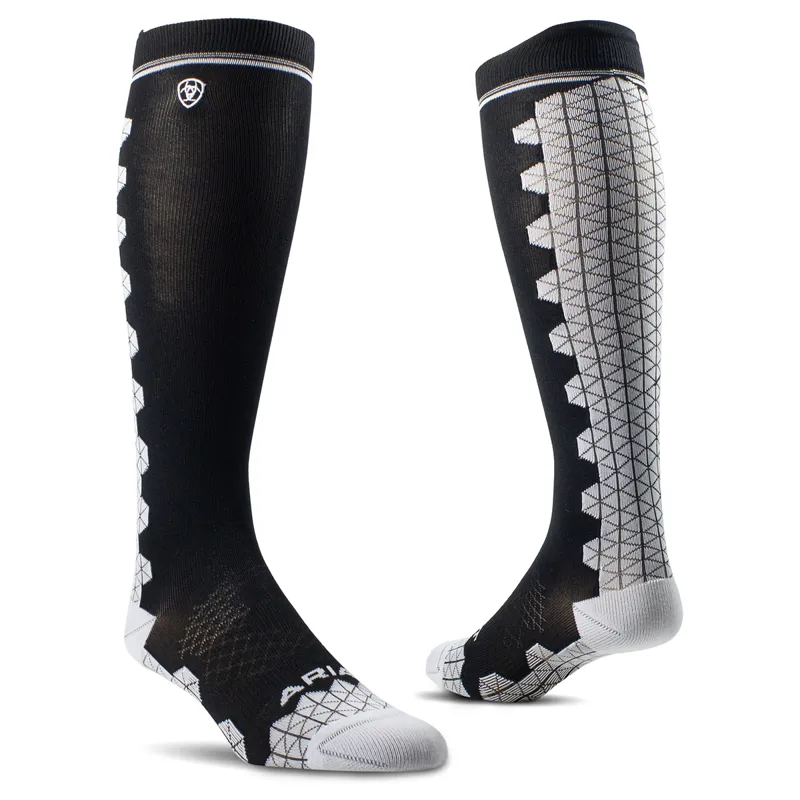 AriatTEK Devon Performance Tall Riding Socks - Black/Slate