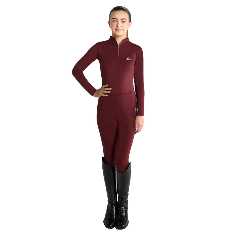 Aztec Diamond Young Rider Long Sleeve Junior Base Layer - Cherry-1