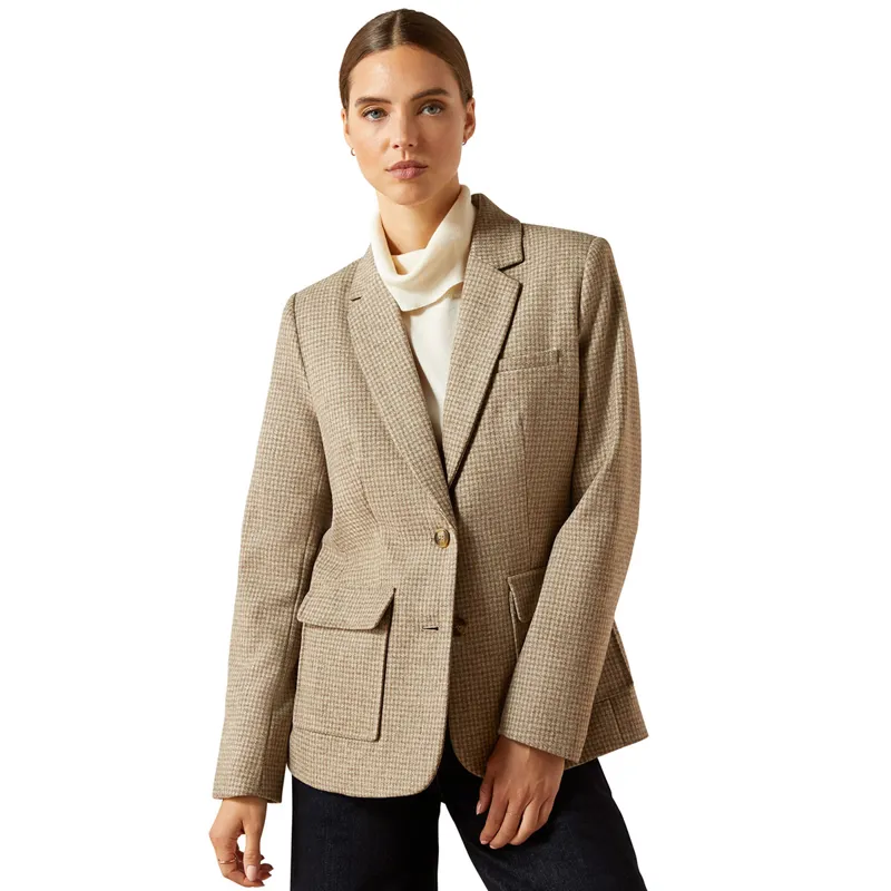 Ariat Country Beckfoot Womens Blazer - Camel Houndstooth