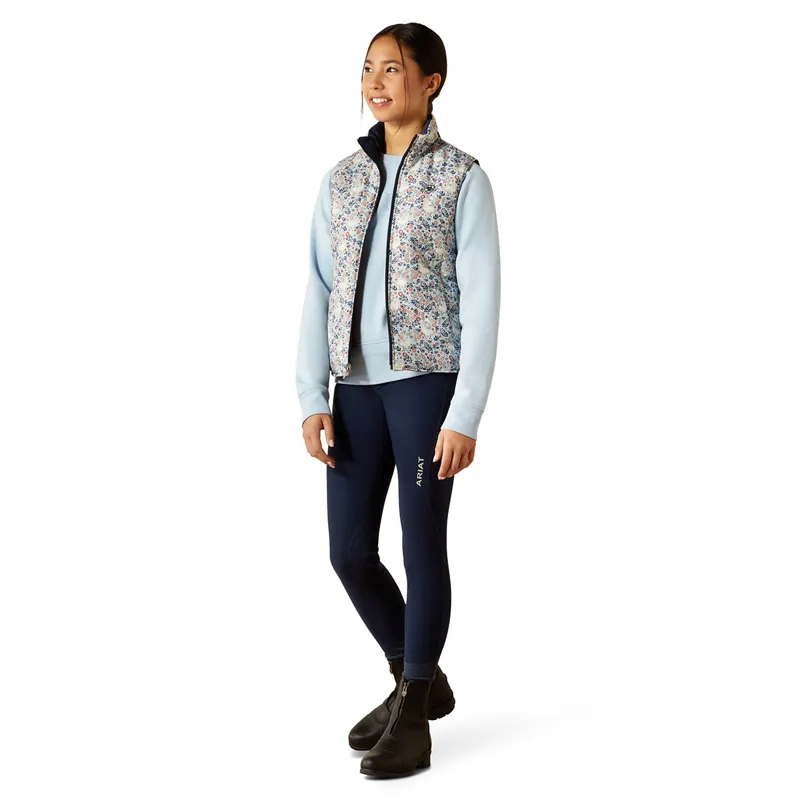 Ariat Bella Junior Girls Reversible Gilet - Posey Pony Print-5