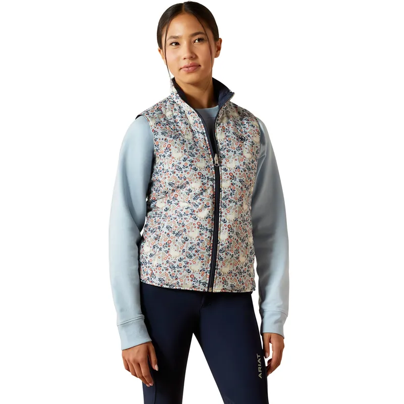 Ariat Bella Junior Girls Reversible Gilet - Posey Pony Print-1