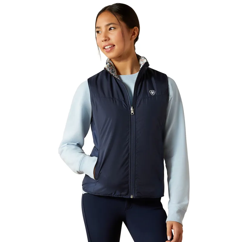 Ariat Bella Junior Girls Reversible Gilet - Posey Pony Print