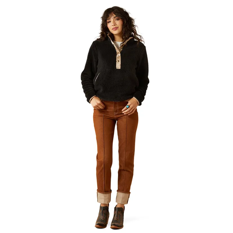 Ariat Berber Snap Front Womens Sweatshirt - Black-3