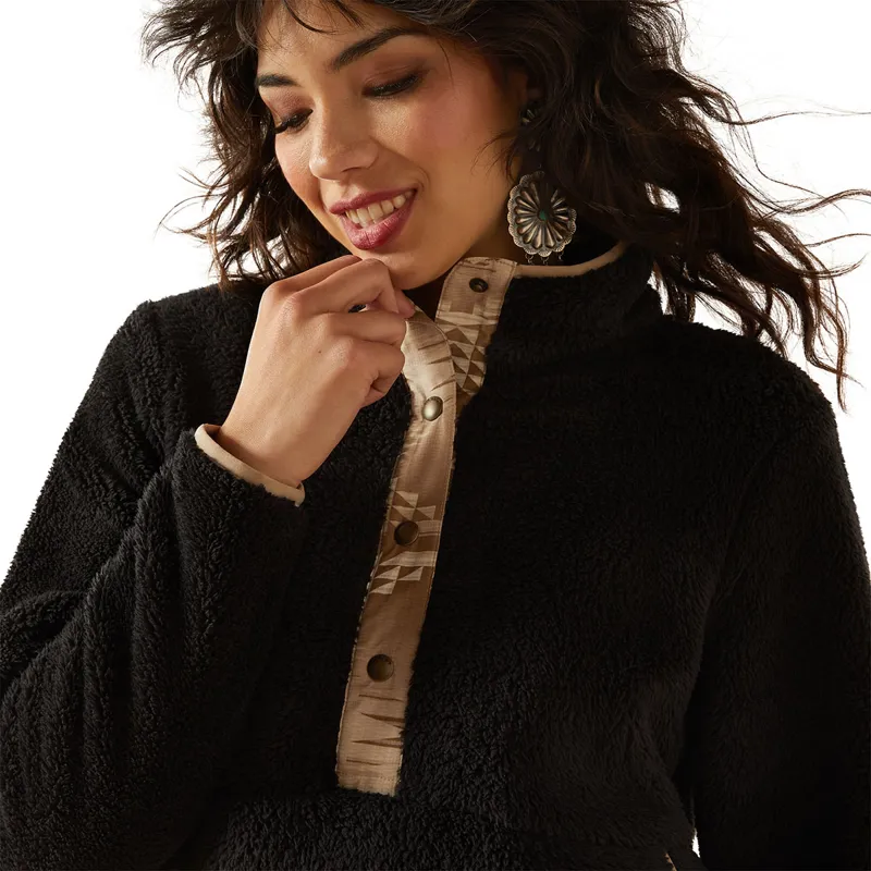 Ariat Berber Snap Front Womens Sweatshirt - Black-2