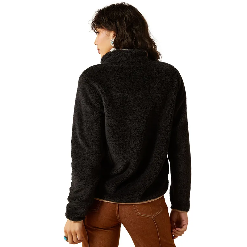 Ariat Berber Snap Front Womens Sweatshirt - Black-1