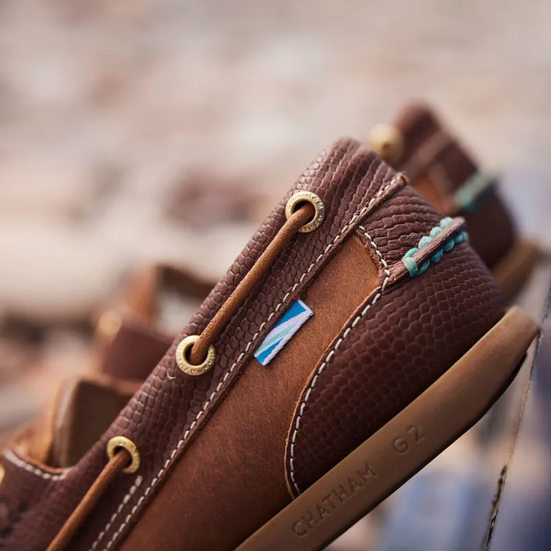 Chatham Bermuda II G2 Womens Leather Boat Shoes - Walnut/Brown Snake-7