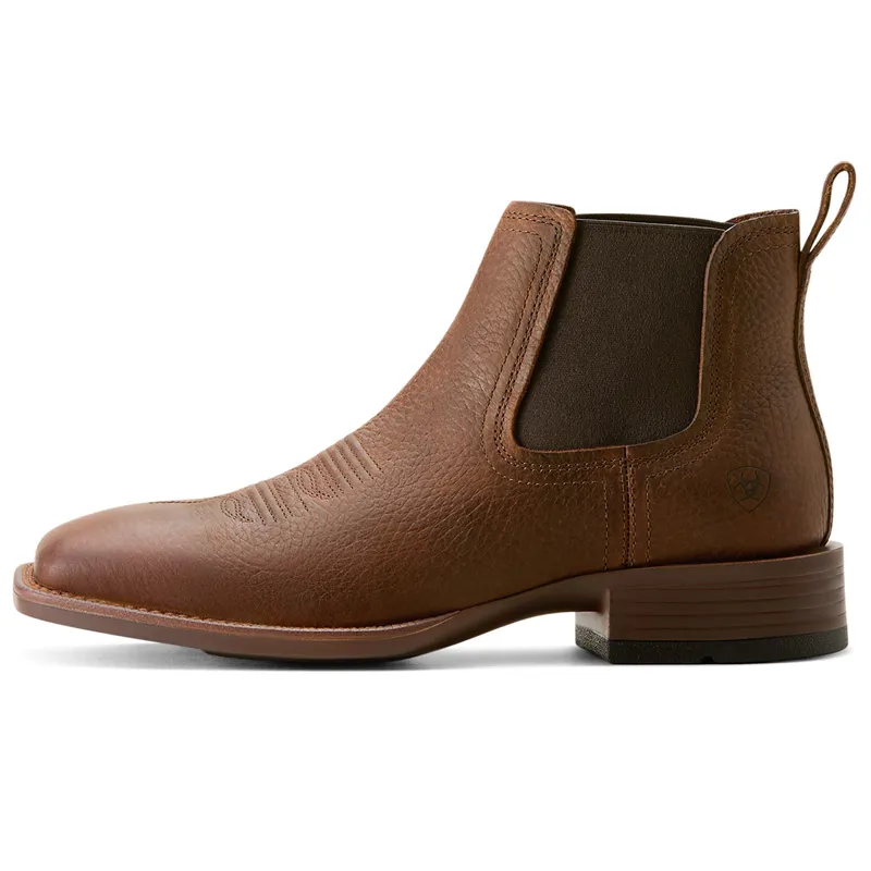 Ariat Mens Booker Chelsea Square Toe Western Boots - Brown Oiled Rowdy-4