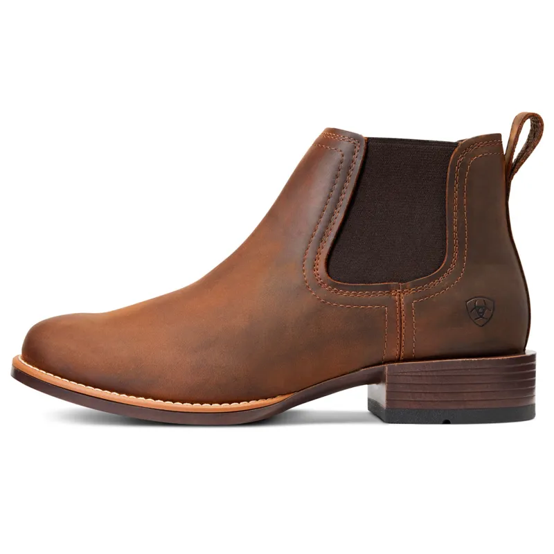 Ariat Mens Booker Ultra Round Toe Western Boots - Distressed Brown-3