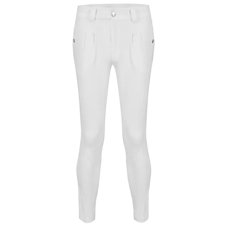 Equetech Casual Knee Patch Junior Boys Competition Breeches - White