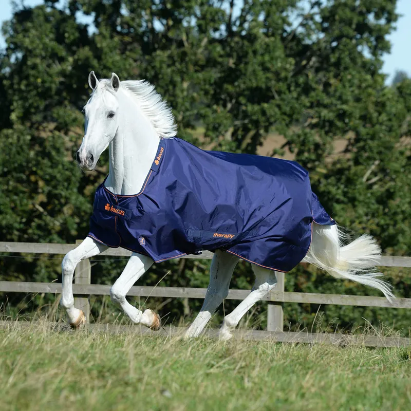 Bucas Therapy 0g Turnout Rug - Navy/Orange