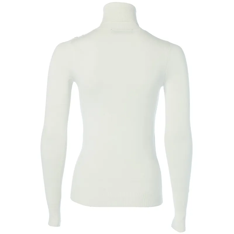 Holland Cooper Buttoned Knit Roll Neck - Cream-3