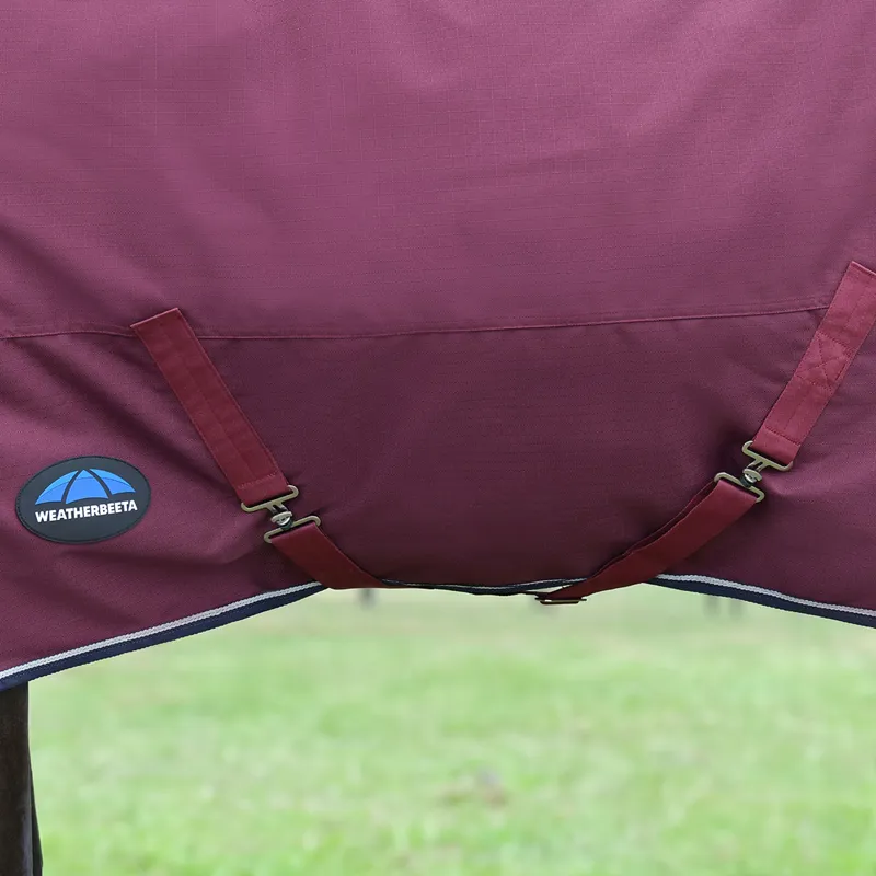 WeatherBeeta ComFiTec Essential 220g Combo Turnout Rug - Burgundy/Navy-1
