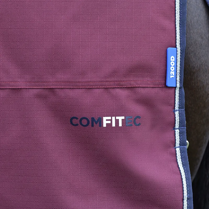 WeatherBeeta ComFiTec Essential 360g Combo Turnout Rug - Burgundy/Navy-8