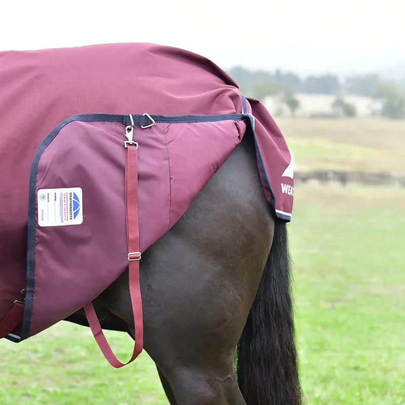 WeatherBeeta ComFiTec Essential 360g Combo Turnout Rug - Burgundy/Navy-6