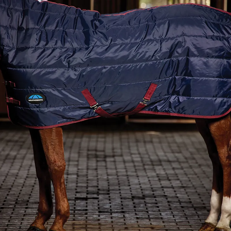 WeatherBeeta ComFiTec 210D Channel Quilt 360g Combo Stable Rug - Navy-4