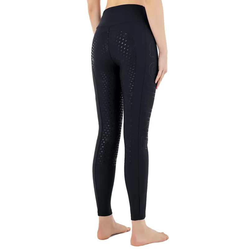 Equiline Caisfh Full Grip Womens Winter Riding Tights - Black-2